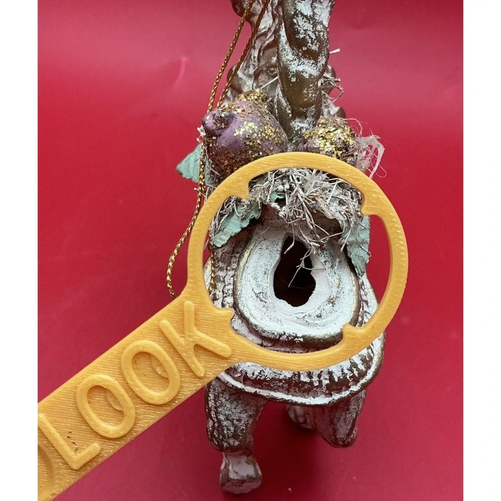 Vintage Decorative Distressed Carousel Horse Ornaments-Set of‎ 2 READ